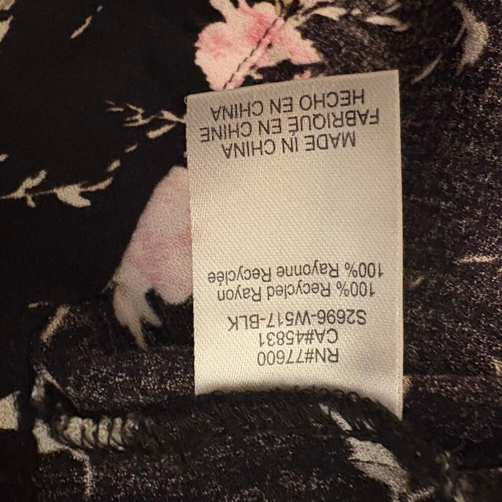 Saltwater Luxe Skirt Black Pink Floral High Slit Midi Maxi Size L Grannycore Y2K - Picture 7 of 8